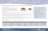 Porcelain Pin Tie-Top Insulators · 2018. 7. 27. · Dimensions Peak Demand Part Number Leakage distance, inches (mm) Cantilever strength lbs (kN) Impulse Flashover, negative, kV