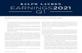 Ralph Lauren Reports First Quarter Fiscal 2021 Results · 2020. 8. 4. · RALPH LAUREN CORPORATION ENINGS GS 20 Gross Profit.Gross profit for the first quarter of Fiscal 2021 was