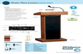 ASSEMBLED Orator Floor Lectern MODEL #800X sound · 2016. 10. 7. · PSV12 external rechar eable ba ery port Low ba ery indicator CLICK HERE TO VIEW MARKETING VIDEO sound wireless