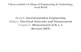 Branch: Instrumentation Engineering Electrical Networks and ......SCHERING BRIDGE The Schering bridge is used extensively for the measurement of capacitance, particularly for insulators