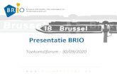 Presentatie BRIO ... 2020/09/30 ¢  Presentatie BRIO Toekomstforum - 30/09/2020 Inhoud presentatie: 1