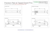 Precision Plain & Tapped Dowel Pins · 2017. 7. 3. · Precision Plain & Tapped Dowel Pins Assortment Kit Boxes Available (Don’t For Get our Extractor Tool) – Tasman can supply