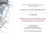 Windows Forms alkalmazások architektúrája és tesztelése · Windows Forms alkalmazások architektúrája Tervezés (architektúra): •létrehozunk egy adatelérési névteret