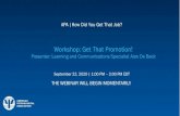 Workshop: Get That Promotion: Slides · 2021. 5. 31. · Workshop: Get That Promotion: Slides Created Date: 9/17/2020 4:05:34 PM ...