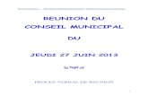 REUNION DU CONSEIL MUNICIPAL DU - Cournon-d'Auvergne...N°66 - Sports : Tarifs 2013/2014 – Installations sportives (1 er septembre 2013 au 31 août 2014) ENVIRONNEMENT – DEVELOPPEMENT