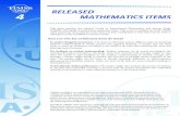 RELEASED 4 MATHEMATICS ITEMS · 2013. 11. 26. · 4 RELEASED MATHEMATICS ITEMS This book contains the released Trends in International Mathematics and Science Study (TIMSS) 1995 grade