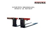 USERS MANUAL RWV-A NTEP · 2017. 7. 31. · 6 1.3.5. NET WEIGHING: MANUAL TARE ENTRY A tare weight can be entered at any moment, either in a loaded or unloaded situation. For a higher