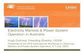 Electricity Markets & Power System Operation in Australia · 2013. 7. 30. · 600MW short term rating (north) Murraylink DC link, now regulated, ... Seven thermal generator portfolios