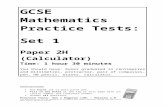 Answer ALL questions · Web viewGCSE Mathematics Practice Tests: Set 1 Paper 2 H (Calculator) Time: 1 hour 30 minutes You should have: Ruler graduated in centimetres and millimetres,