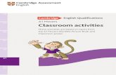C2 C1 Classroom activities · 2021. 5. 10. · C2 C1. A2. Pre. A1. These activities are based on topics from the A1 Movers Wordlist Picture Book and . Classroom poster. A1. ... Examples.