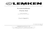Ersatzteilliste Parts list...Parts list Mounted Reversible Ploughs LEMKEN GmbH & Co. KG INHALTSVERZEICHNIS / CONTENTS 2 Vari-Opal 5 Pos Art.-Nr. Artikeltext / Description Abmessung
