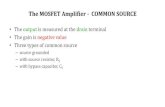The MOSFET Amplifier - COMMON SOURCE...The MOSFET Amplifier - COMMON SOURCE •The output is measured at the drain terminal •The gain is negative value •Three types of common source