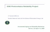 DOE Photovoltaics Reliability Project · 2008. 5. 13. · DOE Labs Focus on Providing the Industry Information and Tools Alex Mikonowicz (formerlyShell Solar nowSolar World), AA I,