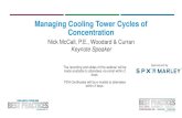 Managing Cooling Tower Cycles of Concentration...Cycles of Concentration Definition. •Cycles of concentration (COC) describes the relationship between the makeup water rate and the