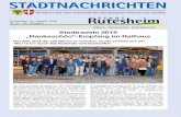 Stadtradeln 2019 „Dankeschön“-Empfang im Rathaus...Donnerstag, 10. Oktober 2019 Nr. 41 · 64. Jahrgang Die Stadt Rutesheim ist dadurch in der bundesweiten Er-gebnis-Tabelle ()
