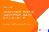 Axon, EDC, IDQ, DPM - Informatica...February 23, 2021 Deployment Best Practices of Data Governance Products – Axon, EDC, IDQ, DPM Srinivasa Gopal, Principal Customer Success Technologist