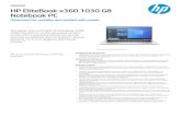 Notebook PC HP EliteBook x360 1030 G8 · Data sheet | HP EliteBook x360 1030 G8 Notebook PC HP recommends Windows 10 Pro for business HP EliteBook x360 1030 G8 Notebook PC Access
