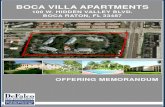 BOCA VILLA APARTMENTS · 2012. 7. 10. · Boca Villa Apartments is located in the renowned City of Boca Raton Florida. The property is located in East Boca Raton, east of I-95, north