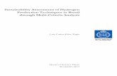 Sustainability Assessment of Hydrogen Production Techniques in Brazil through Multi-Criteria
