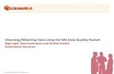 Cleansing/Matching Data Using the SAS Data Quality Toolset