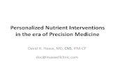 Personalized Nutrient Interventions in the Era of Precision Medicine