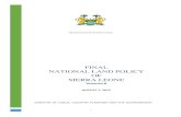 FINAL national land policy of sierra leone