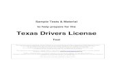 Sample Tests & Material to help prepare for the Texas Drivers License
