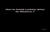 How to install a printer driver for Windows 7