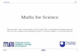 Maths for Science