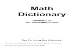 Math Dictionary - Printable Worksheets At A-Z Worksheets