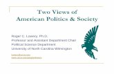 Two Views of American Politics & Society - UNCW Faculty and Staff