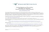 ValueOptions Provider Guide to Online Authorization Requests