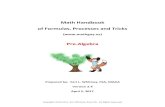Math Handbook of and Tricks Pre
