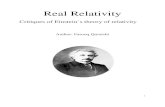 Critiques of Einstein s theory of relativity