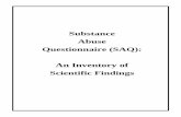 Substance Abuse Questionnaire (SAQ): An Inventory of Scientific
