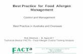 Best Practice for Food Allergen Management
