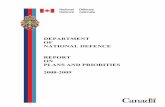 DEPARTMENT OF NATIONAL DEFENCE REPORT ON PLANS AND PRIORITIES 2008