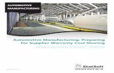 Automotive Manufacturing: Preparing for Supplier Warranty Cost Sharing