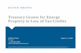 Treasury Grants for Energy Property in Lieu of Tax Credits