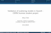 Validation of scattering models in Geant4 - CERN Summer student