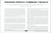 MANAGING COMPLEX TECHNOLOGY PROJECTS
