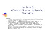 Lecture 8 Wireless Sensor Networks: Overview