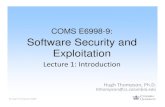 COMS E6998-9: Software Security and Exploitation
