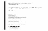 The Provision of Mental Health Services by Rural Health Clinics