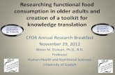 Researching functional food consumption in older adults and