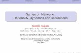 Games on Networks. Rationality, Dynamics and Interactions