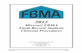 Missouri FBMA Farm Record Analysis Closeout Procedures
