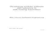 Developing modular software with reference to web hosting automation