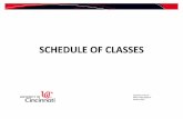 SCHEDULE OF CLASSES - The University of Cincinnati, in Cincinnati