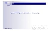 LA Health Collaborative Health Policy Organizations Directory
